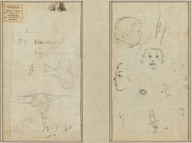 Seated Figure and a Cow; Three Studies of a Child's Head-ZYGR78740