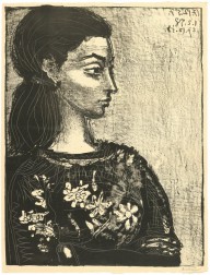 Pablo Picasso-Femme au corsage à fleurs  1958