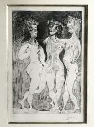 Pablo Picasso-Les Trois Graces Couronnees de Fleurs  1938