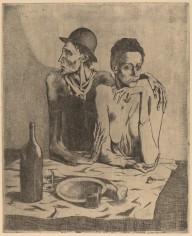 Pablo Picasso-The Frugal Repast (Le repas frugal)  1904