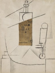 99296------Bouteille et Verre sur un Table (bottle and glass on a table)_Pablo Picasso