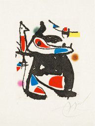 Joan Miró Espanja 1893-1983-Utan titel, ur Le marteau sans maitre. (d)