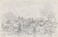 Herds Crossing a Stream-ZYGR91274