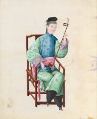 Watercolor of musician playing gaohu()