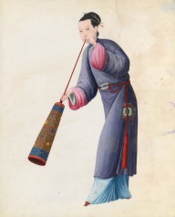 Watercolor of musician playing laba