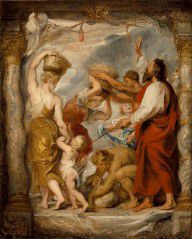 Peter Paul Rubens-Modello for  The Israelites Gathering Manna in the Desert
