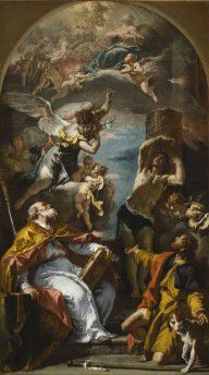 Sebastiano Ricci-A Glory of the Virgin with the Archangel Gabriel and Saints Eusebius, Roch, and 