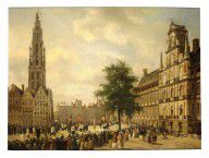 Jean Michel Ruyten - Procession on the Grand Place of Antwerp
