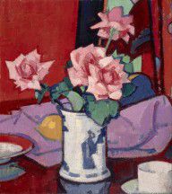 Samuel John Peploe Pink Roses2C Chinese Vase 