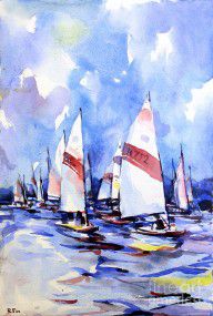 10880171_Watercolor_Of_Scow_Boats_Racing_Torch_Lake_Mi