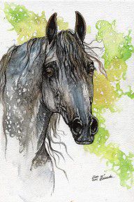 2638102_Piaff_Polish_Arabian_Horse_Watercolor__Painting