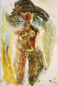 Karel Appel, Machteld (Naakt serie), 1962, 195 x 130 cm, olieverf op doek, Collectie Musée d’Art Mod
