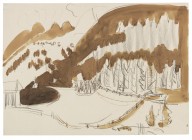 Ernst Ludwig Kirchner-Landschaft bei Davos ( (BERGLANDSCHAFT IM WINTER, BEWALDETE BERGLANDSCHAFT)). 