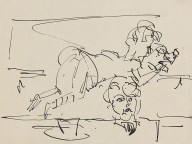 Ernst Ludwig Kirchner-Liegende Frau und Portr�t - H�usliche Szene. Um 1928.