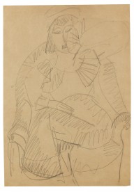 Ernst Ludwig Kirchner-Sitzende Frau im Sessel (Erna). 1912.