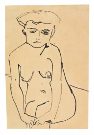 Ernst Ludwig Kirchner-Sitzender weiblicher Akt. um 1909.