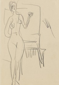 Ernst Ludwig Kirchner-Stehender weiblicher Akt. Um 1933.