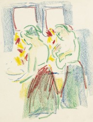 Ernst Ludwig Kirchner-Zwei M�dchen bei der Toilette. Um 1909.