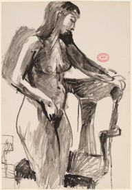Untitled [standing nude holding a chair back with her left hand]-ZYGR122437