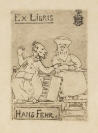 Emil Nolde-Die Gelehrten, Ex Libris Hans Fehr. 1906.