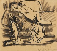Erich Heckel-Akte im Atelier. 1910.