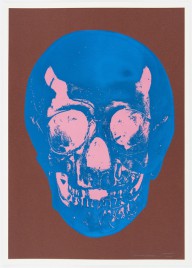 Damien Hirst-Milk Chocolate Brown True Blue Bubblegum Pink Skull   2012