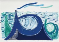 David Hockney-The Wave  A Lithograph  1990