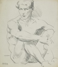 177626------Male Nude (Seated on the Ground)_Francis Campbell Boileau Cadell