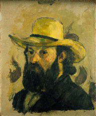 【法国】保罗·塞尚Paul_Cézanne_-_Portrait_de_l'artiste_au_chapeau_de_paille_-_Width_ 29.9 cm (11.77 in). Heig