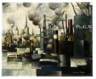 PIERRE HODE-Dans le port de Rouen 1925