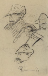 Three Studies of a Man Wearing a Hat [recto]-ZYGR74213