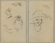 Two Breton Figures and Studies of Two Geese; Man Wearing Hat [verso]-ZYGR74234