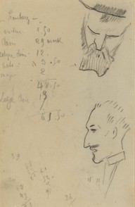 A Bearded Man and a Man in Profile [verso]-ZYGR74218