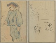 Breton Boy Tending Geese; Cows and a Figure Leaning on a Ledge [verso]-ZYGR74250