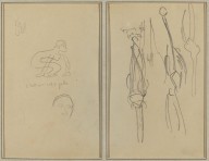 Crouching Monkey and Man's Head; Bones and Muscles [verso]-ZYGR74256