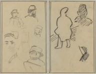 Five Studies of Soldiers and a Woman's Face; Two Figures [recto]-ZYGR74259