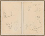 Head of a Man with a Study of His Back; Various Sketches with a Peasant Woman and a Goose [recto]-ZY