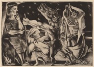 Blind Minotaur Led by Marie-Thérèse with a Dove in a Starry Night (Minotaure aveugle guidé par Marie