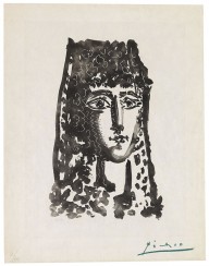 Pablo Picasso-Femme � la Mantille Carmen. 1949.