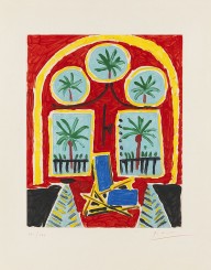 Pablo Picasso-Int�rieur rouge avec Transatlantique bleu. 1959.