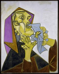 Pablo Picasso-Cabeza de mujer llorando con pañuelo (III). (Weeping Woman’s Head with Handkerchief [I