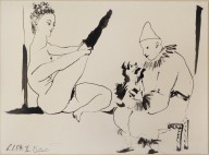 Pablo Picasso-Circus People with Dog  1954