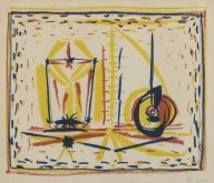 Pablo Picasso-Composition au verre et à la pomme (Mourlot 33)  1946