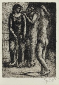 Pablo Picasso-Deux Femmes Regardant un Modèle Nu  1922-23