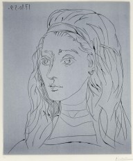 Pablo Picasso-Portrait de Jacqueline  1959