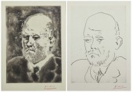Pablo Picasso-Portrait de Vollard I & III  from  La Suite Vollard  1937