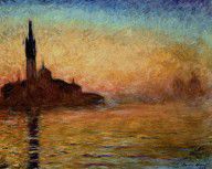 1926857-Claude Monet 夕阳下的圣乔治教堂 View of San Giorgio Maggiore