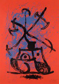 Joan Miró Espanja 1893-1983-L'entraineuse - rouge