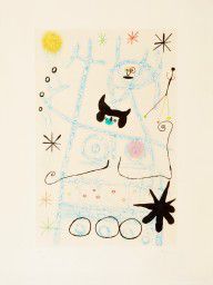 Joan Miró Espanja 1893-1983-Les forestiers (bleu)