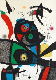 Joan Miró Espanja 1893-1983-Utan titel, ur Oda à Joan Miró. (d)